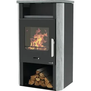 Kaminofen Wamsler Cube Stahl Naturstein schwarz 6 kW - Schwarz