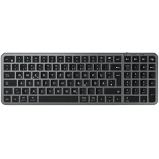 iClever Bluetooth Tastatur Mac,kabellose Multi-Device Tastatur mit Easy-Switch für bis zu 3 Geräte, schlank –für PC, Notebook, Windows, Mac, Chrome OS, Android, iPad OS, Deutsches QWERTZ-Layout