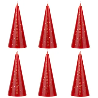 Weihnachten Advent Kerzen Set Mit 6 15cm Kegel Countdown Kalender - Rot