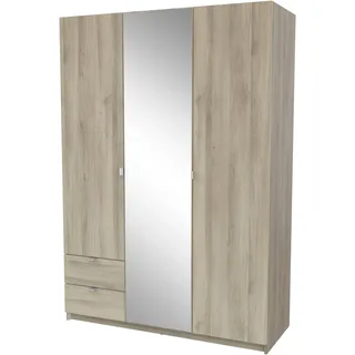 Demeyere Kleiderschrank Mellie mit Spiegel 133,5 x 191,5 x 51,4 cm Eiche