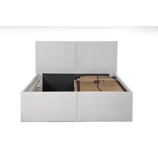 Halmon Schlafkomfort Betten Polsterbett Milano Weiß 140 x 200 x 32 cm Bettkasten Mit hochwertiger Matratze H3 (bis 120 kg) und Lattenrost , Holz , H3 , Höhe ca. 22 cm , 140x200 cm , Schlafzimmer, Betten, Polsterbetten