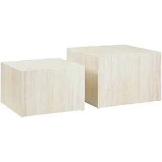 SalesFever Couchtisch Travertin 2er Set