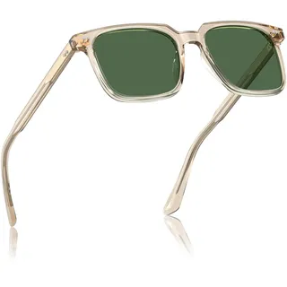 Carfia Herren Polarisiert Retro Acetat-Rahmen UV 400 - Rund Fashion Brille