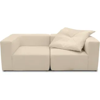 DOMO. collection Sofa Adrian, Modul-Sofa, 2-Sitzer aus Zwei Ecksesseln, Bigsofa, Modul-Couch, 2 Einzel-Polsterelemente, 2er Couch, 216 x 108 x 69 cm (BxTxH), beige