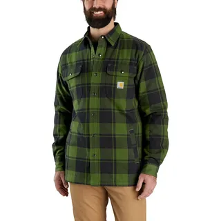 Carhartt Flannel Relaxed Fit Sherpa-Lined Shirt, Farbe:grün, Größe:S