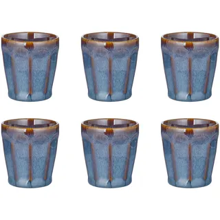 Butlers Espressotassen 6er-Set Bergamo 70 ml , Blau , Keramik , Geschirr, Tassen, Espressotassen