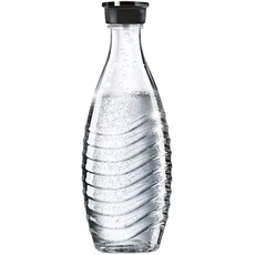 SodaStream 0,615L Glaskaraffe spülmaschinenfest mit fest schließendem Deckel für Wassersprudler wie Crystal oder Penguin, Kunststoff, Glasklar