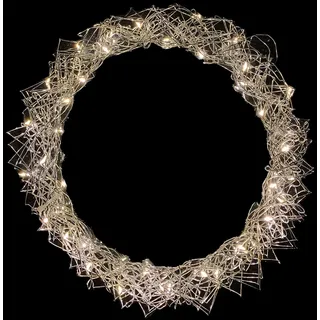 Mojawo LED Hängekranz / Türkranz LED Kranz Tischkranz Ø30cm warmweiß