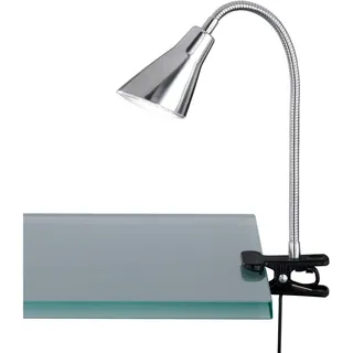Trio Leuchten LED-Klemmleuchte in Kunststoff nickelfarbig mit Flexarm, inklusive 1 x 4.2W LED, Höhe 50 cm 528380107