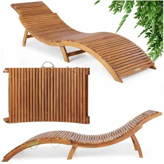 CASARIA Sonnenliege 190 x 60 x 51 cm braun klappbar