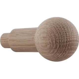 ALLES IM GRIFF Holz Kleiderhaken Horus - Wandhaken zum Einbohren ø 12x14mm - Garderobenhaken, Eiche roh