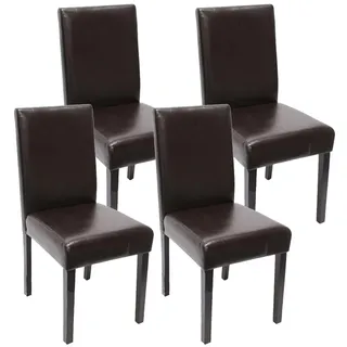 Mendler Esszimmerstuhl Littau Kunstleder braun 4er Set