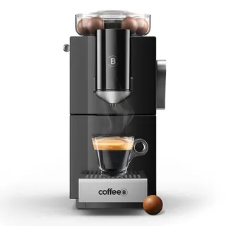 CoffeeB Kaffeemaschine Cosmos schwarz 19 Bar, Automatische Ausschaltung, Energiesparend, Crema Control - das Kapselsystem ohne Kapsel