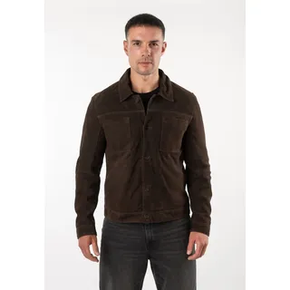 Mauritius Hemdjacke "MMYukkon" aus Leder, Regular Fit, schwarz chocolate