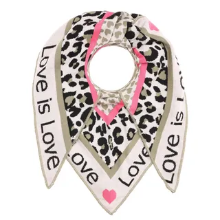 Zwillingsherz Dreieckstuch »Love is Love« Feinstrick, Schriftzug, Animal-Muster, wärmend