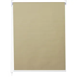 Rollo HWC-D52, Fensterrollo Seitenzugrollo Jalousie, 100x230cm Sonnenschutz Verdunkelung blickdicht beige - Beige
