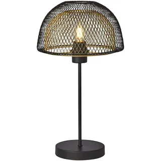 Tischleuchte Tischlampe Metall 47cm Ø 26cm Schwarz Gold Modern E27 Käfig Schirm