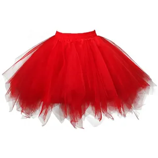 Nuqqichongtian Tüllrock Damen Grün Tütü Rock 50Er Ballett Unterrock Elastische Crinoline Petticoat Hohe Taille Mini Ballettrock Petticoat Tanzkleid Karneval Kostüm