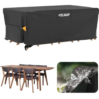 Velway Abdeckung für Gartenmöbel 180 x 120 x 74 cm Schwarz