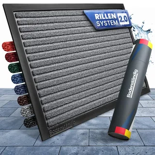 Bodenständig Fußmatte außen - extrem rutschfest & langlebig - Fußabtreter außenbereich grau 40x60cm - Türmatte in Perfekter Größe für die Haustür - Fussmatte aussen - Türvorleger gestreift Outdoor