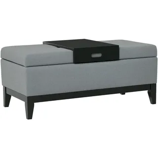 Homcom Sitzbank mit Stauraum Aufbewahrungsbox Dunkelgrau Schwarz 107 x 50 x 44 cm, Esszimmer, Bänke, Sitzbänke