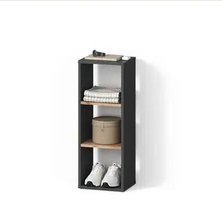 Livinity® Aufbewahrungsregal Ortello Anthrazit/Goldkraft Eiche 30 x 80.1 cm , Holzwerkstoff , 2 Fächer , 30x80.1x24 cm , Büromöbel, Büroregale, Aktenregale