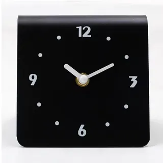 Moderne Tischuhr, Leises Uhrwerk Mini Analog Regal Tisch Kaminuhr für Schlafzimmer Nachttisch, Wohnzimmer Zuhause (Black)
