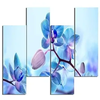 Homemania HM204PMDF195 Blumenbild mit Musik, 4 Stück, für Wohnzimmer, Schlafzimmer, Mehrfarbig, MDF, 76 x 0,3 x 50 cm