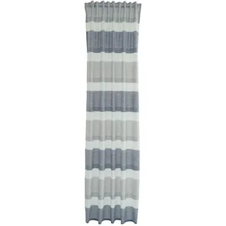 Fertigvorhang , Blaugrau , Textil , Streifen , 140x245 cm , Oeko-Tex® Standard 100 , mit Kombiband , Heimtextilien, Vorhänge, Fertigvorhänge