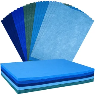 NEBURORA 20 Stück 2 mm dicke, steife Filzplatten zum Basteln(Blaue Serie)