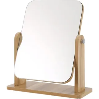 ECARLA - Rechteckiger Kosmetikspiegel aus Holz - Braun