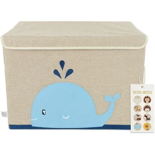 Bieco Aufbewahrungsbox Wal mit Deckel 36 x 30 x 51 cm 1-tlg. blau