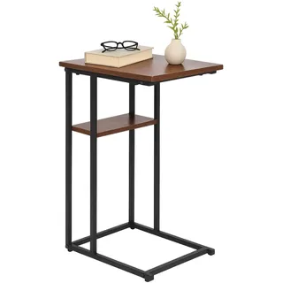 Relaxdays Beistelltisch, , Schwarz, Dunkelbraun , Holzwerkstoff , 40x60x30 cm , Wohnzimmer, Wohnzimmertische, Beistelltische