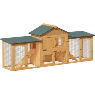 Cadoca® Kleintierstall 204 x 45 x 84 cm braun