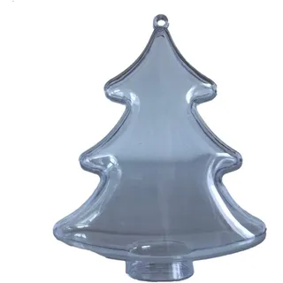 10 Stück Tannenbäume zum Befüllen teilbar Acrylkugeln Tannenbaum Kugeln Weihnachtskugeln Behang