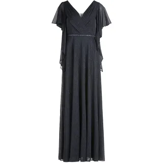 Abendkleid VERA MONT "Abendkleid im Glitzer-Look", Damen, Gr. 38, EURO, blau (dunkelblau, grau), 100% Polyester PES., Kleider Abendkleid