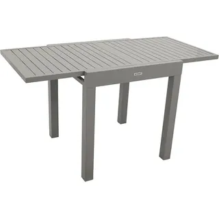 Balkontisch Ausziehtisch Tirana 70/140x70cm, Aluminium Silbergrau, Outdoor wetterfest - Grau