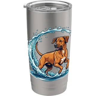 Rhodesian Ridgeback Schwimmen Hund Liebhaber Damen Herren Doppelwandiger Edelstahl-Thermobecher