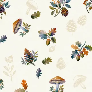 Wachstuchtischdecke Pilz Blätter Herbst abwischbar 140 x 200 - 38068 - Soonwald - Bunt