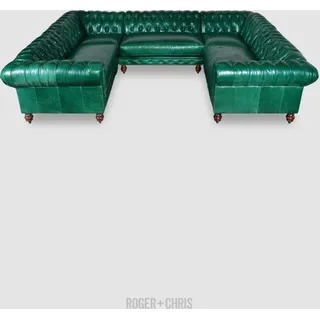 XXL Big Sofa Wohnlandschaft Ledersofa Couch U Form Chesterfield Couchen Polster - Grün
