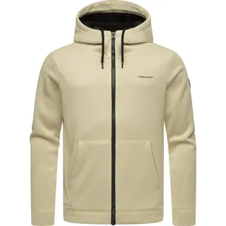 Sweatjacke RAGWEAR "Kapuzenstrickjacke Fabian", Herren, Gr. XL, beige (ecru), Obermaterial: 100% Polyester PES. Futter: 100% Polyester PES., Sweatjacken Sweatjacke