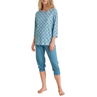 CALIDA Daylight Dreams Kurz-Pyjama Damen, aus 100% Baumwolle