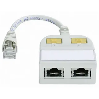 Telegärtner RJ45 Netzwerk Y-Adapter CAT 5e [2x RJ45-Buchse - 1x RJ45-Stecker] 15.00cm Weiß