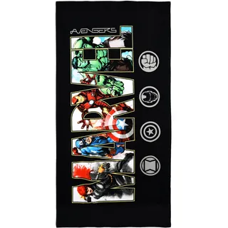 Marvel Avengers Strandtuch 90 x 170 cm, Design Superhelden Hulk Iron Man Captain America