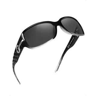 LVIOE Sonnenbrille Damen Polarisiert Vintage Groß Wraparound-Design Blendschutz mit UV400 Schutz