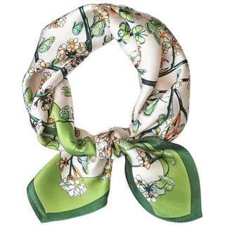 Tiardey Seidenschal Damen Bandanas für Damen Satin Quadratischer Schal Damen Halstücher Gedrucktes Muster Frühling 1St