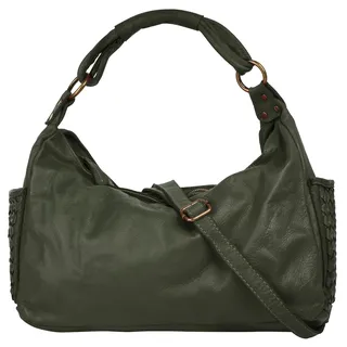 Samantha look Henkeltasche Leder Dunkelgrün