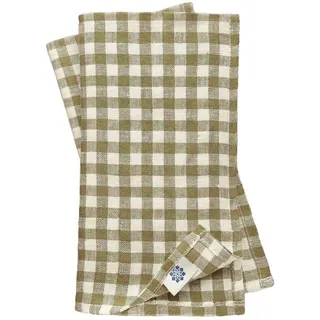 Linen & Cotton 4 x Stoffservietten Servietten Stoff Leinenservietten Kariert im Landhausstil Estella - 100% Leinen, Weiß Weiss Beige (43 x 43cm) Verschiedene Frühling/Home Küche Restaurant Cafe