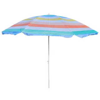 Sonnenschirm Strandschirm Balkonschirm UV Schutz 30+ gestreift 155 cm bunt - Bunt