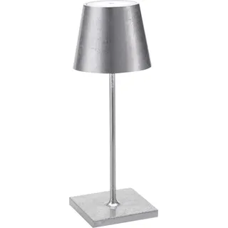Poldina Pro Mini Silver Leaf LED-Tischleuchte, wiederaufladbar und dimmbar mit einer Akkulaufzeit von bis zu 12 Stunden - Silber